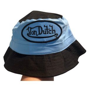 NWOT Von Dutch Kids Bucket Hat Blue on Blue 2 tone, Y2K Retro, Embroidered